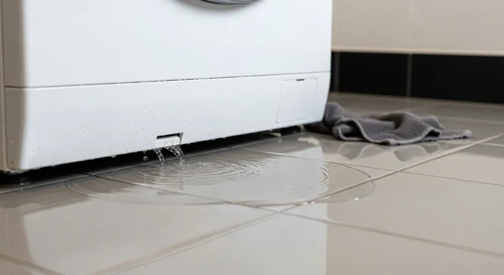 Fuite d eau sous une machine à laver en panne